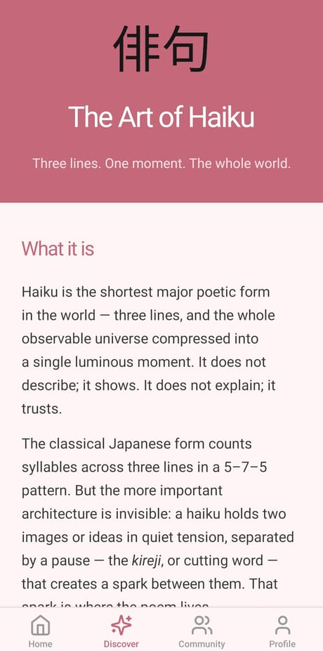 The art of haiku — three lines, one moment