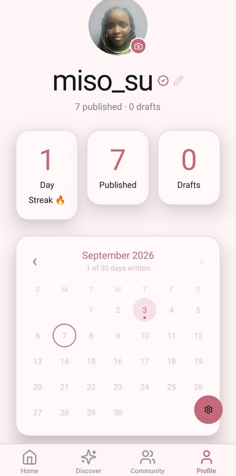 Your profile, streak and calendar