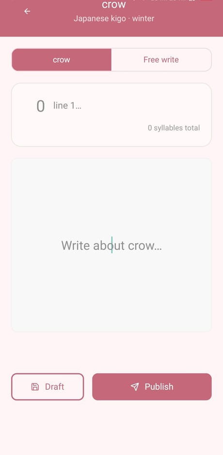 Writing a haiku with the live syllable guide